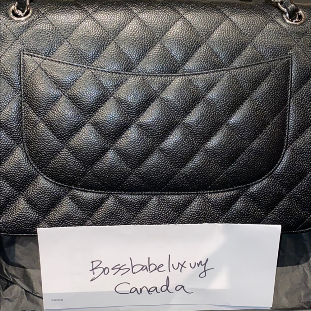 Chanel jumbo caviar classic double flap silver - Picture 11 of 13